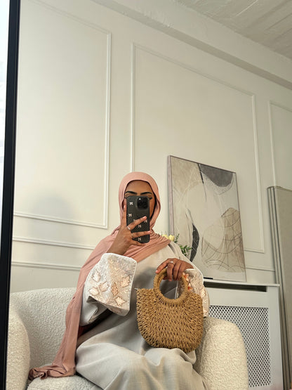 Habiba linen embroidery embellished