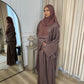 Hira Batwing Printed Abaya with Inner Belt