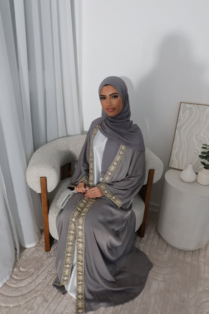 Yusra Lace Open abaya