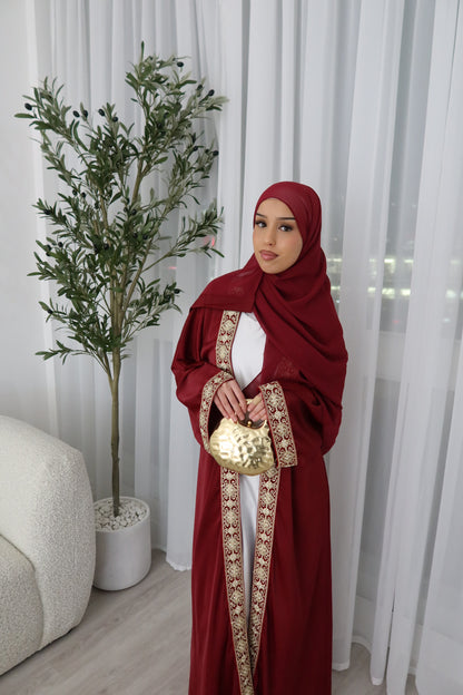 Yusra Lace Open abaya