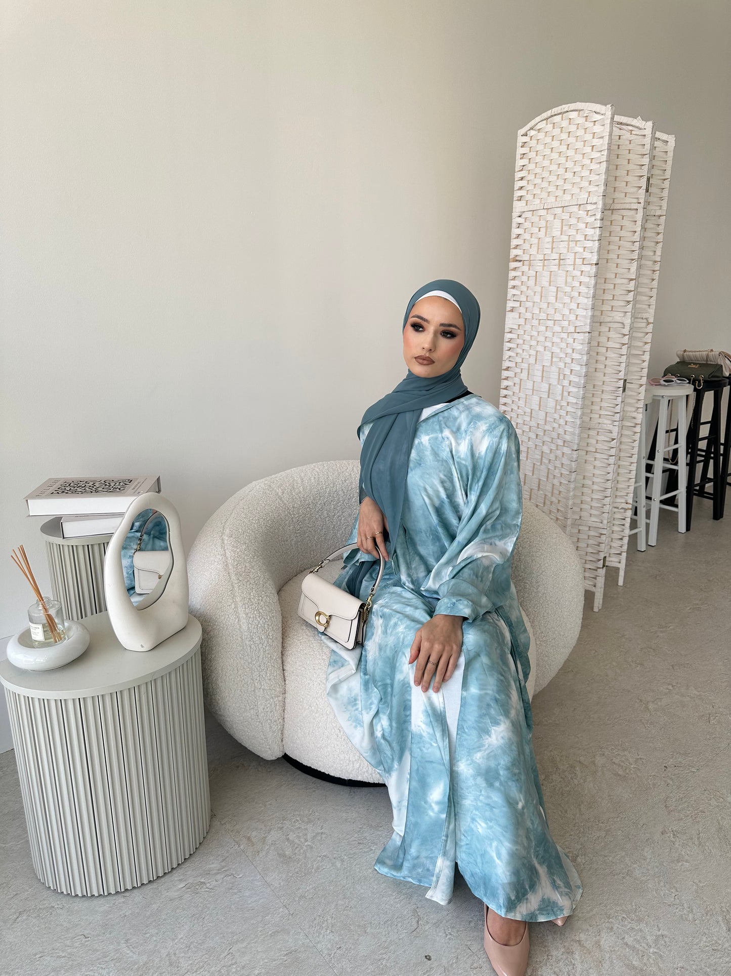 Layaan Tie-Dye Print Butterfly Abaya