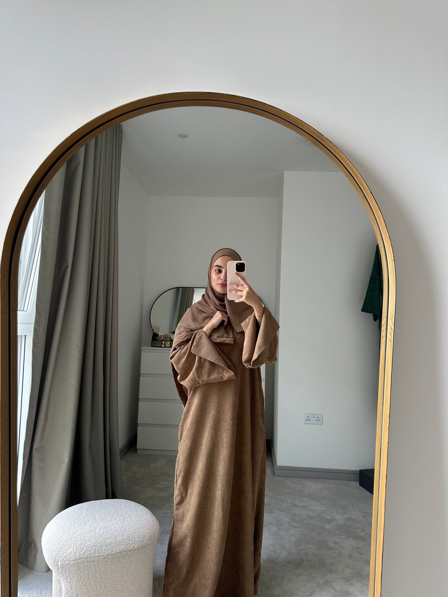 Corduroy Winter Closed Abaya - Split Sleeve (New Colours)