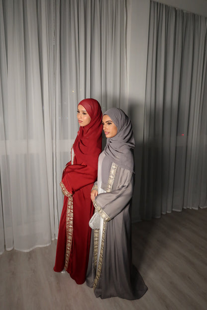 Yusra Lace Open abaya