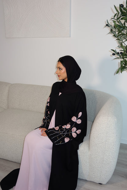Tafiza handwork floral buttoned abaya LIMITED EDITION