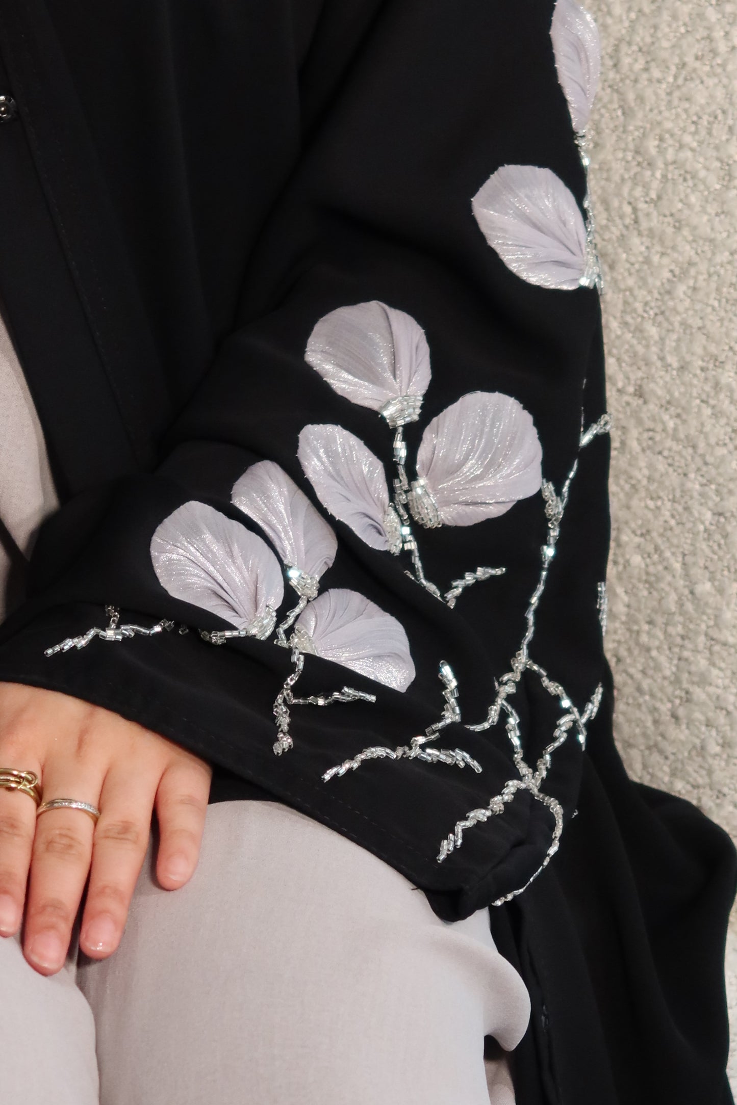 Tafiza handwork floral buttoned abaya LIMITED EDITION