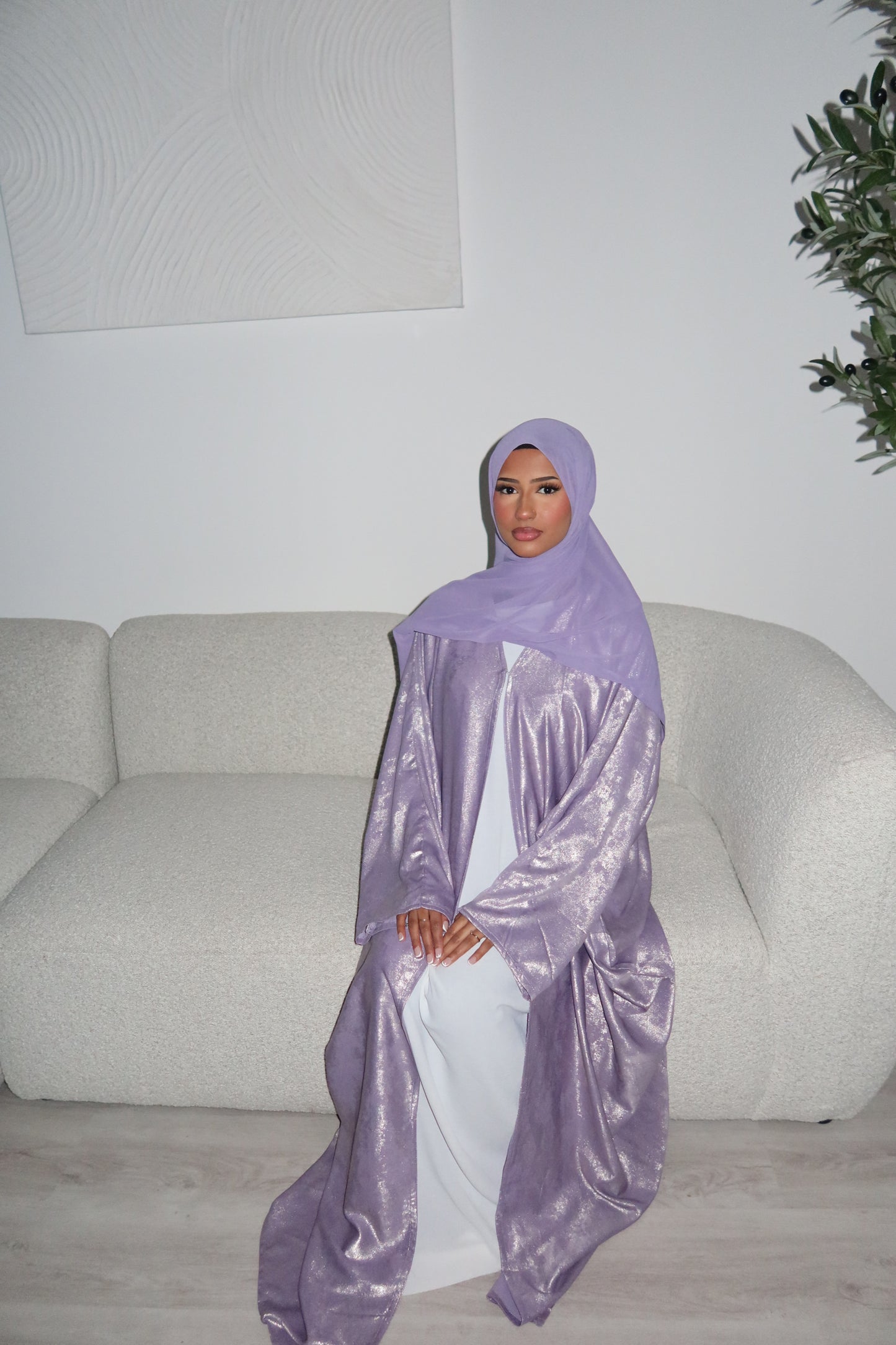 Esra Metallic Open Abaya