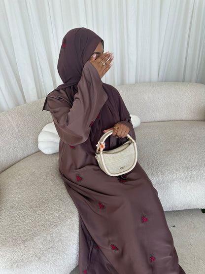 Amaya embroidery purple abaya