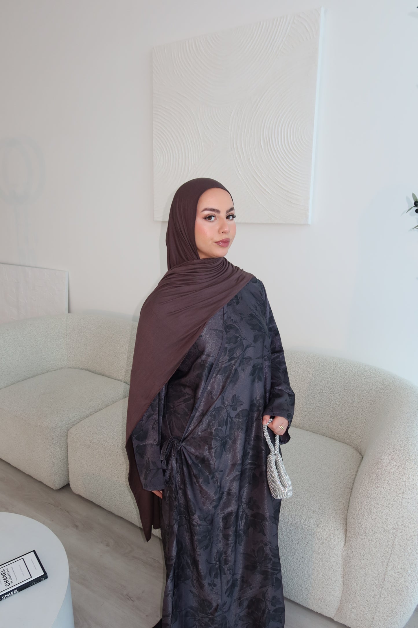 Wrap tie abaya- floral print LIMITED EDITION