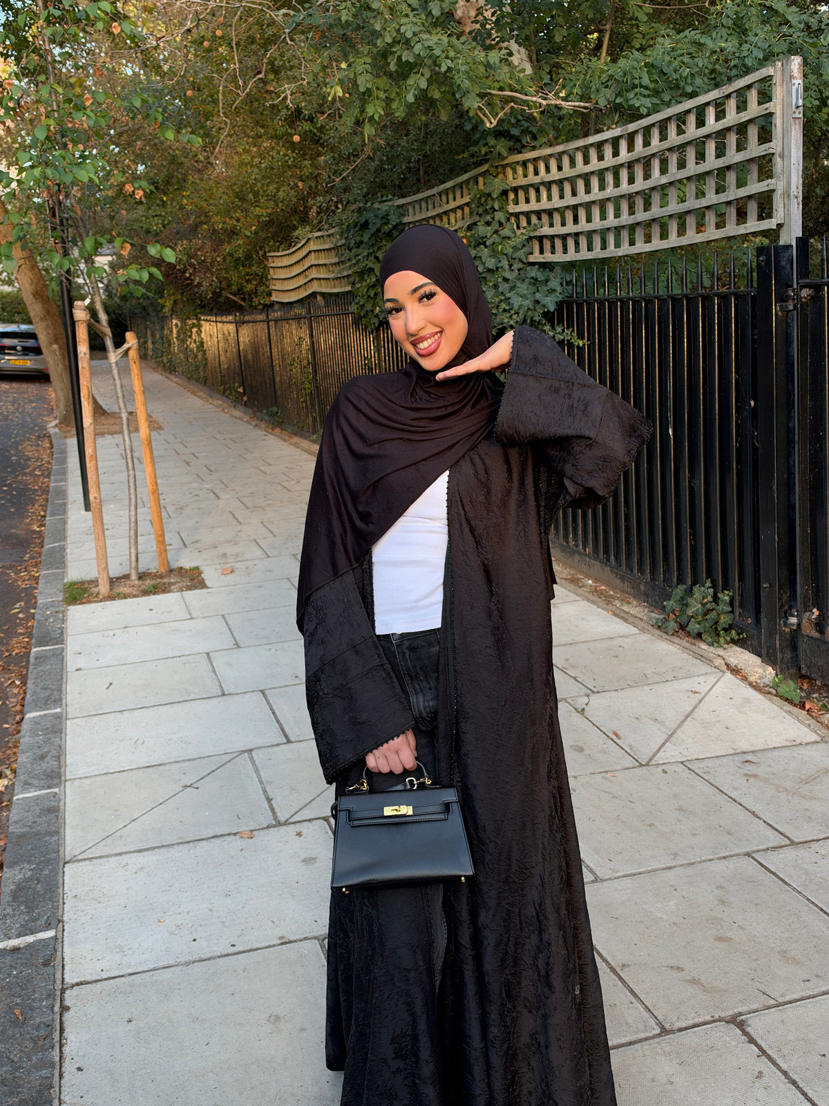 Salwa open jacquard abaya A/W LIMITED EDITION