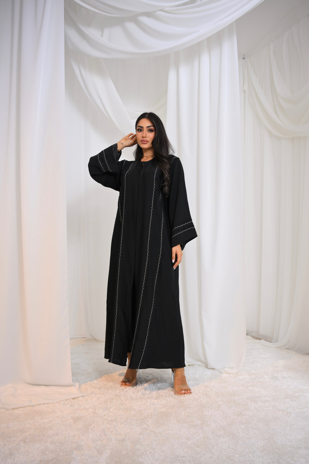 SOFIA OFFWHITE ABAYA SET main image 1