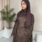 Hira Batwing Printed Abaya with Inner Belt