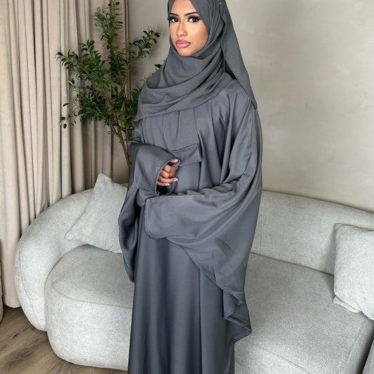 Batwing plain everyday abaya (inner belt)