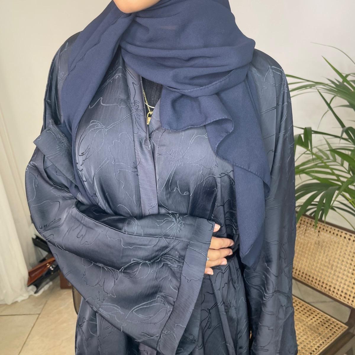 Inayaat Printed Buttoned Abaya