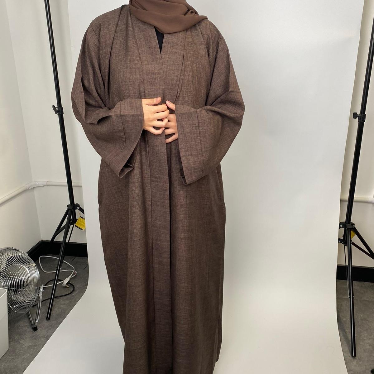 Linen Open Abaya