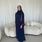 Azeena blue open abaya with inner