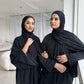 Corduroy Winter Abaya - Black | Closed Sleeve & Split Sleeve