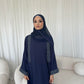 Azeena blue open abaya with inner